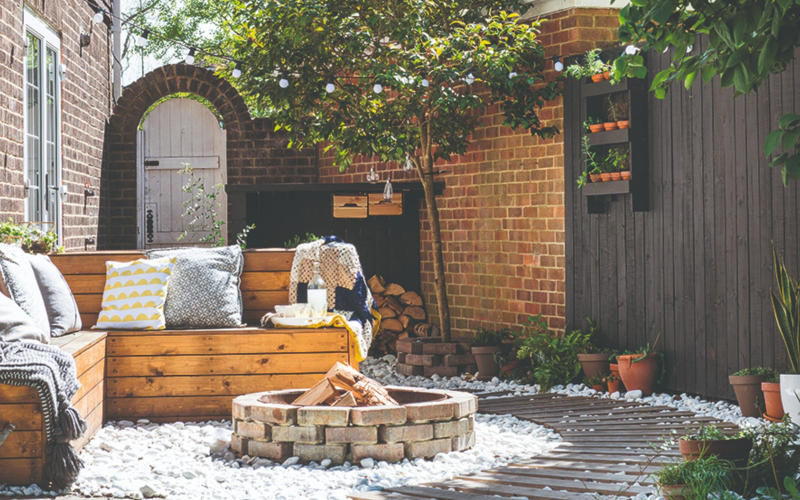 What are some creative ideas for making your own outdoor sofa